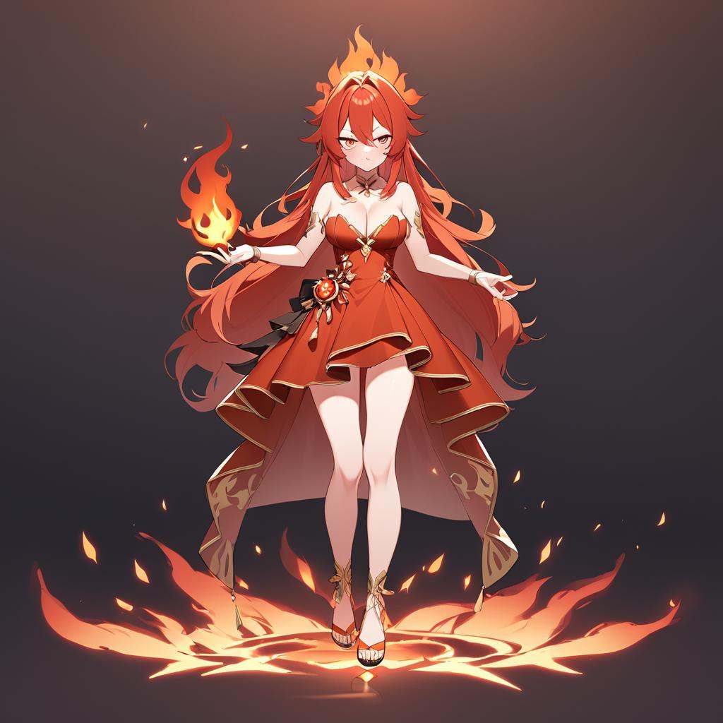 1girl,  Lina,  fiery hair on Tensor.Art