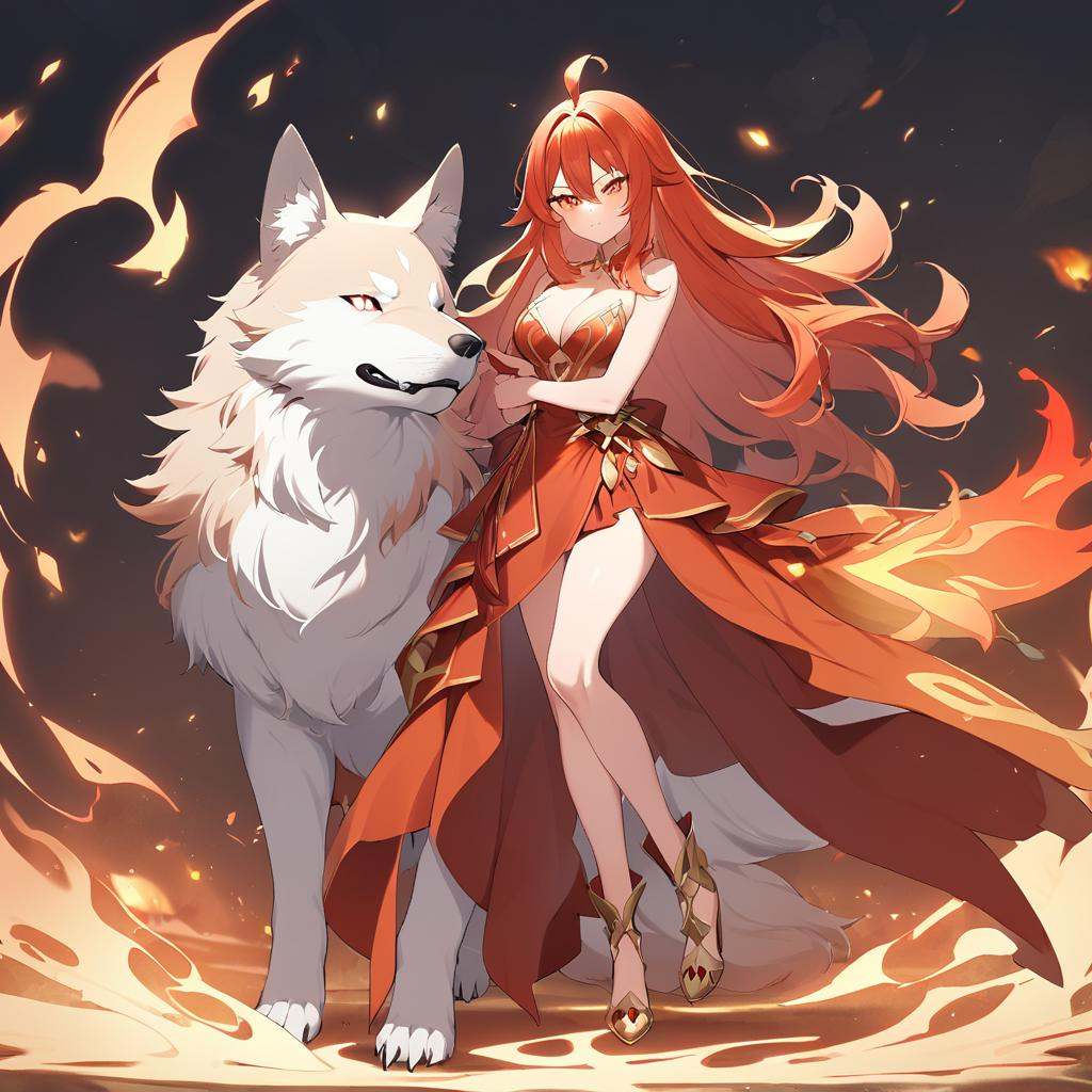 1girl,  Lina,  fiery hair on Tensor.Art