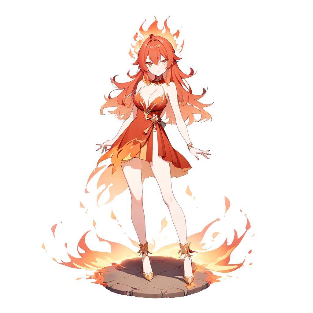 1girl,  Lina,  fiery hair on Tensor.Art
