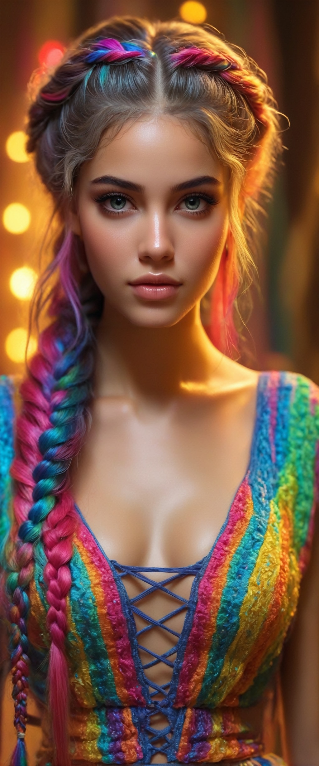 Kitsch maximalism fashion style,  1Girl,  Beautiful Brazilian girl on Tensor.Art
