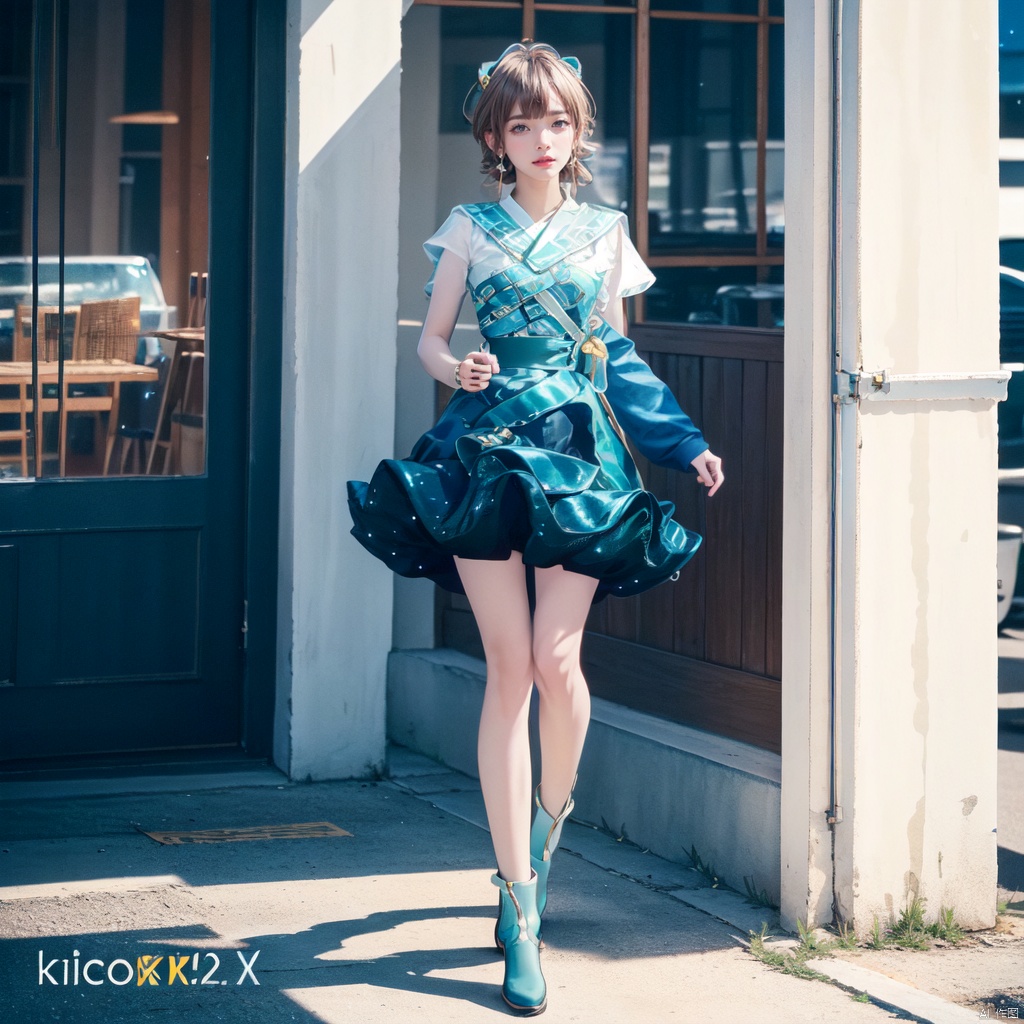  1girl,full body,standing,Fair skin,thin,Tonka,bbx,reality,best quality,masterpiec8K.HDR. highresabsurdres:1.2,Kodak portra 400,blurrybokeh:1.2,lens flare,(vibrant color:1.2)