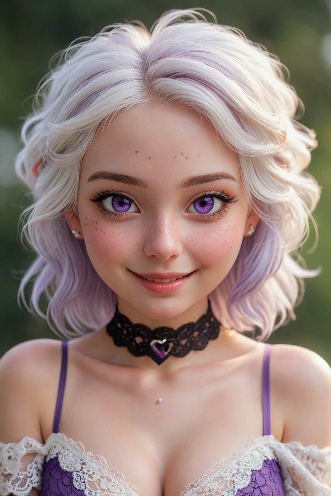 1girl,  heart-shaped pupils,  white hair on Tensor.Art