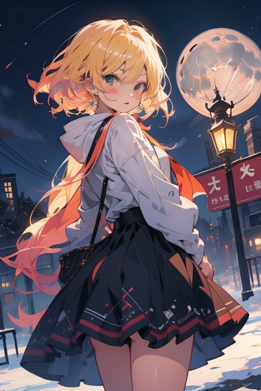 chica sobre la luna cute,  cute,  mix on Tensor.Art