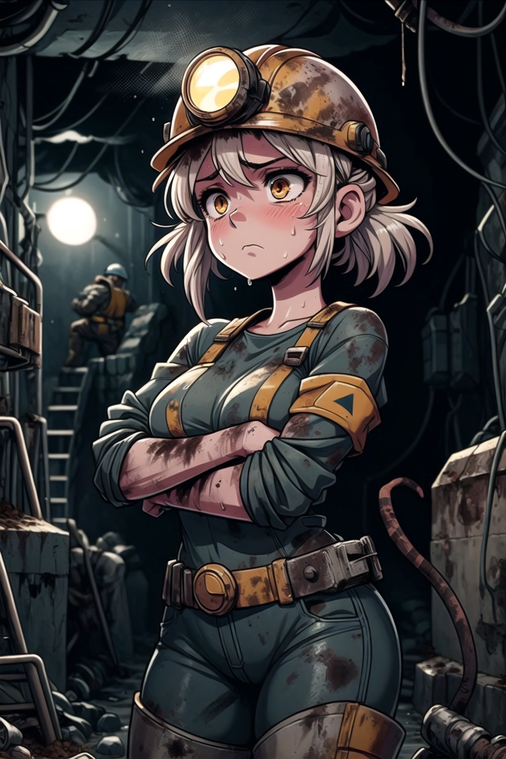 girl,  miner,  pale by Oni Toki on Tensor.Art