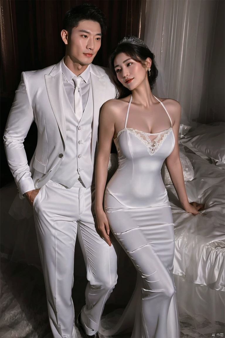 1man and 1woman,  cuddling,  Asian on Tensor.Art