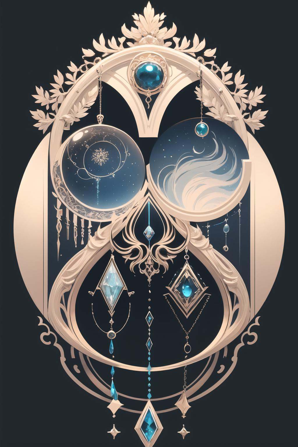 wrenchgeometricgalore,  geometric pattern,  full display of baroque style jewelry design on Tensor.Art