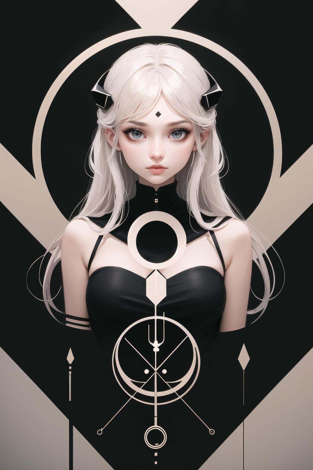 wrenchgeometricgalore,  1girl,  black background on Tensor.Art