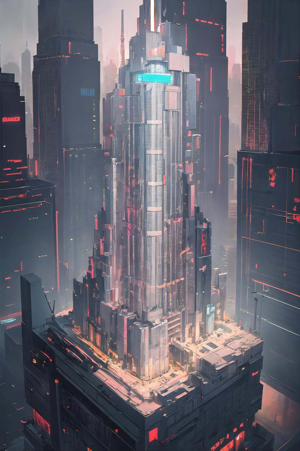 wrenchmicroarch,  cyberpunk,  building on Tensor.Art