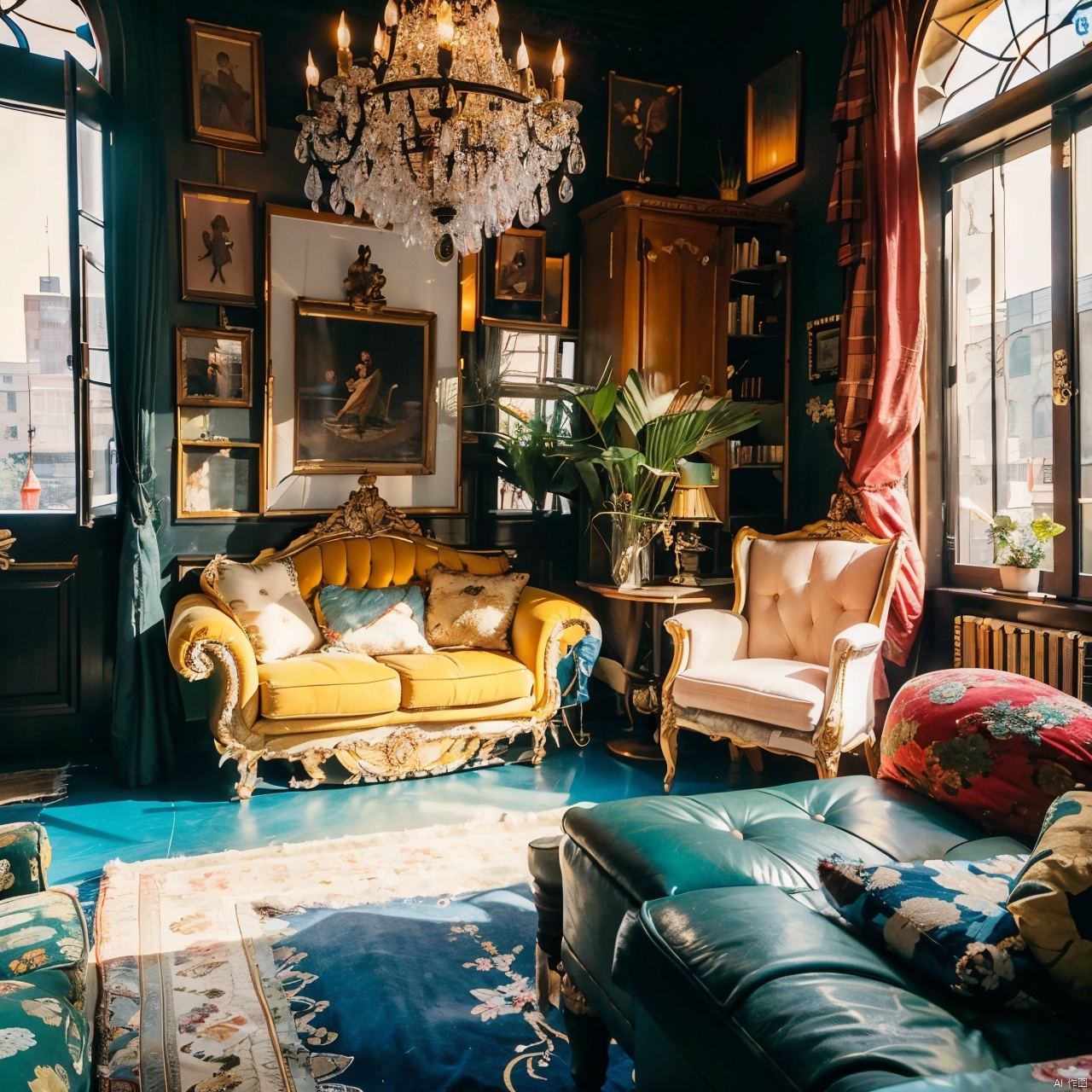 maximalism interior design ,bird,city,clock,fruit,ground vehicle,hat,pool,scenery,weapon