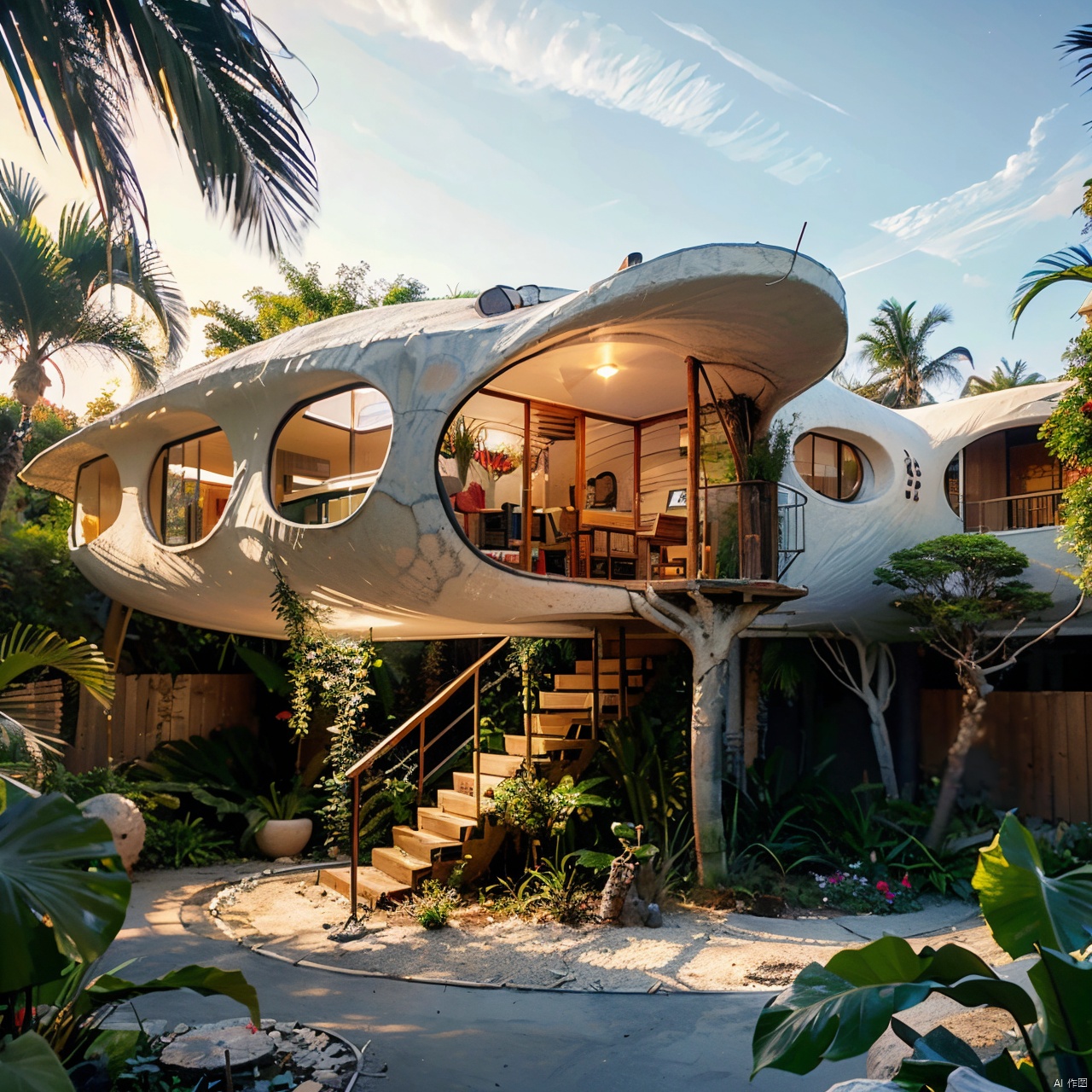 Organic architecture,bamboo,bare tree,branch,bush,coconut,day,fireworks,forest,garden,grass,house,ivy,jungle,leaf,nature,night,no humans,outdoors,overgrown,palm leaf,palm tree,pine tree,plant,pond,potted plant,scenery,sky,star \(sky\),starry sky,tanabata,tanzaku,tree,tree shade,tree stump,vines,waterfall,wooden fence