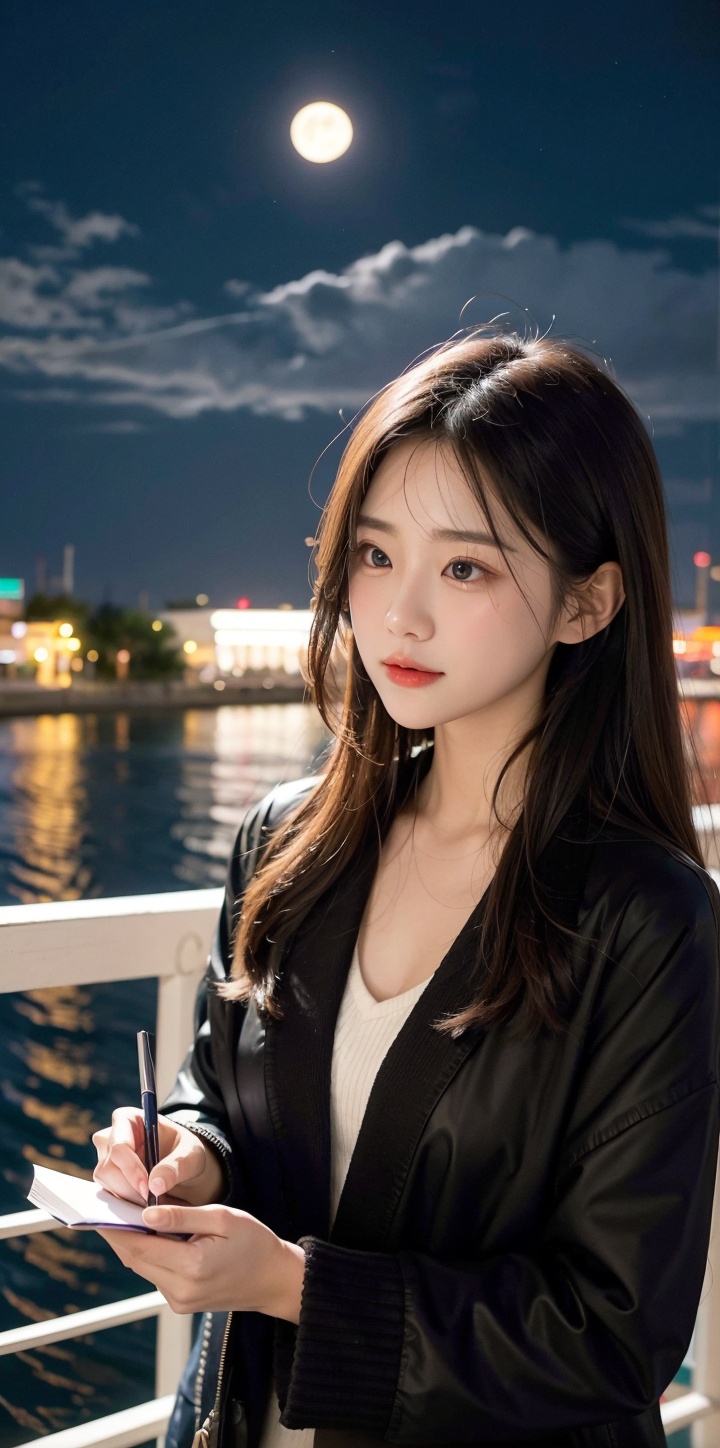Yuuki paused on the bridge,  gazing out at the glittering nighttime city and listening to the faint bells chiming midnight...