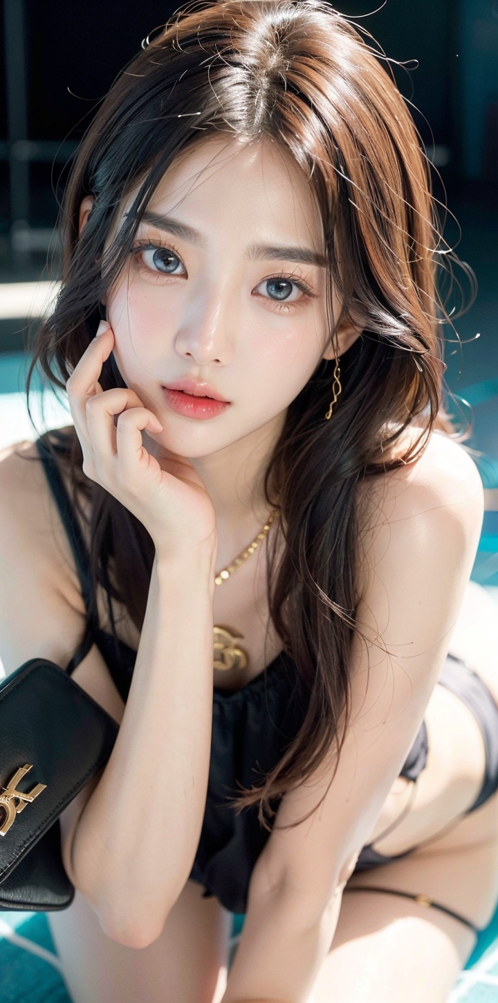1 girl,  detailed face,  a woman with long black hair on Tensor.Art