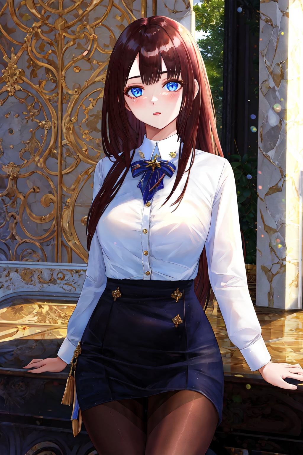 1girl,  solo,  white_blouse on Tensor.Art