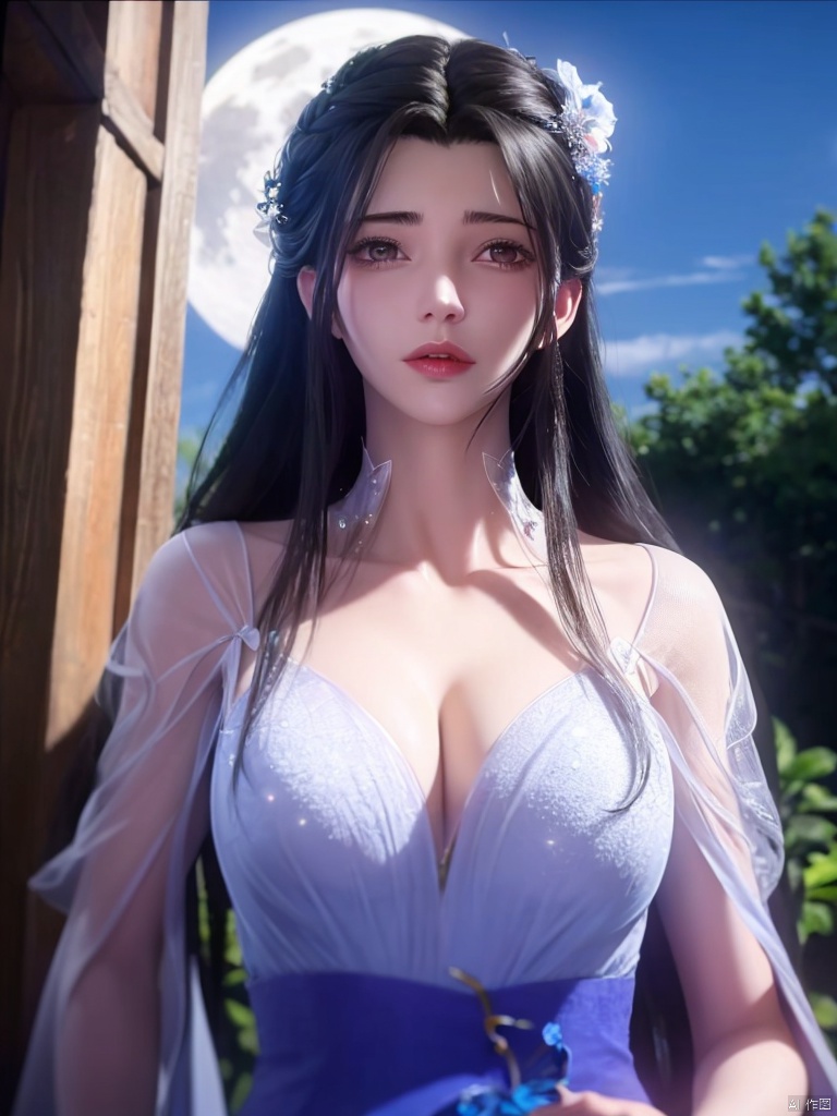masterpiece,best quality,official art,highly detailed,
in summer,starry_sky,full_moon,1girl,

limuwan,