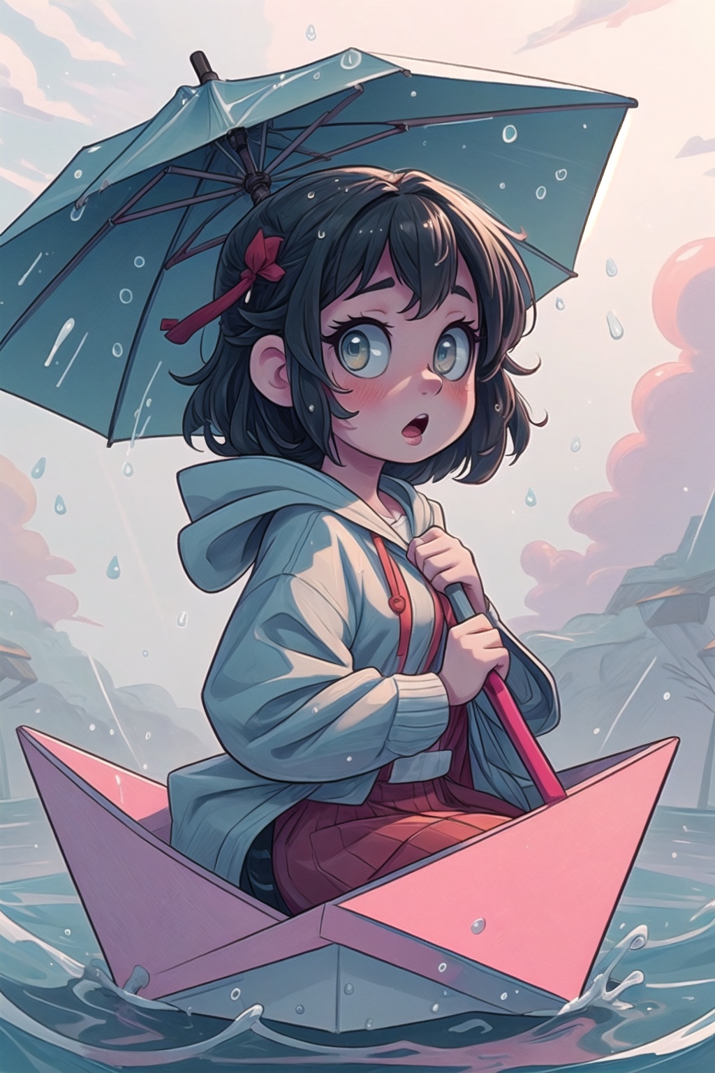 girl,  holding something,  looking at viewer by Oni Toki on Tensor.Art