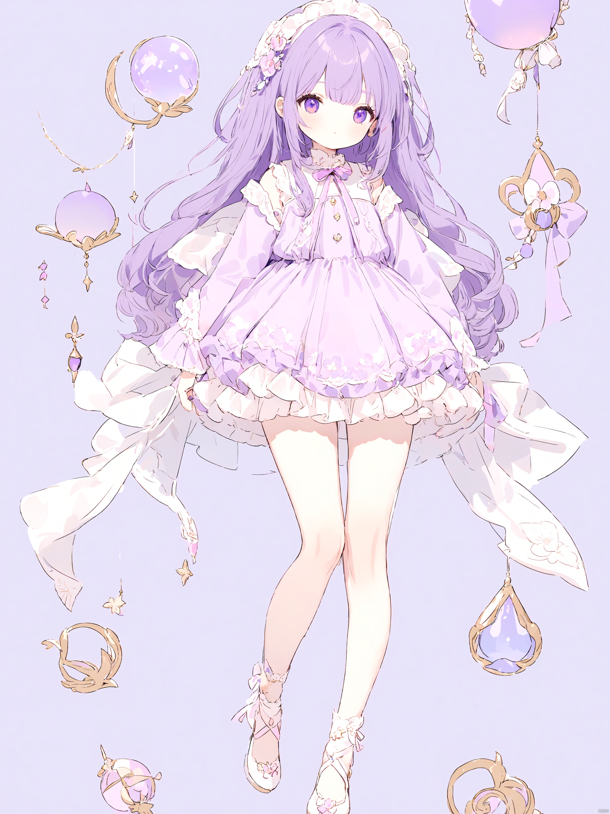 cute,loli,full body,light purple,Multiple girls,Stickers,Simple background,beautiful,masterpiece,extremely detailed,best quality,very aesthetic