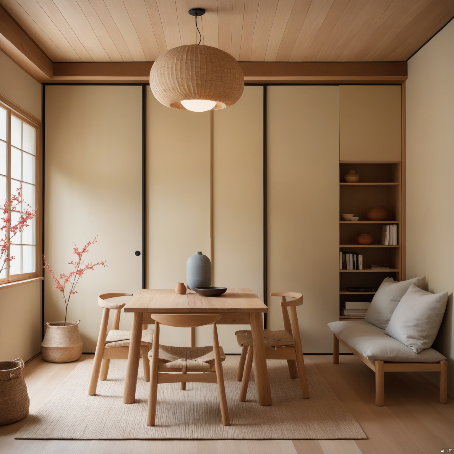  Combination of Japanese and Scandinavian aesthetics, minimalism, use of natural elements, functional yet serene and uncluttered style.