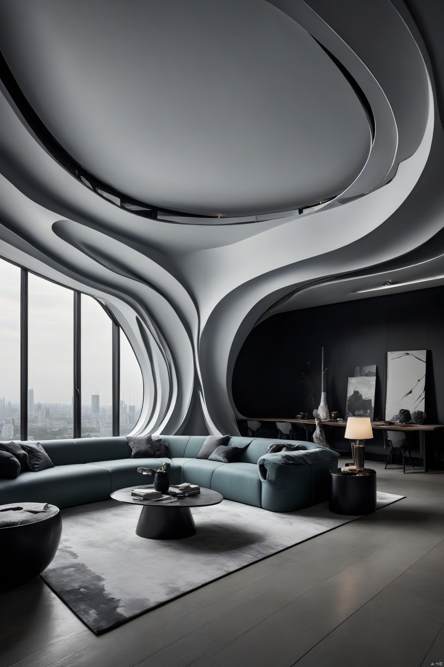  Interior design,irregular shapes,matte paint wall tops,art space,Zaha Hadid,clean and bright environment,
8K,high-definition,high quality,high resolution,details,realism,masterpieces,realism,masterpieces,