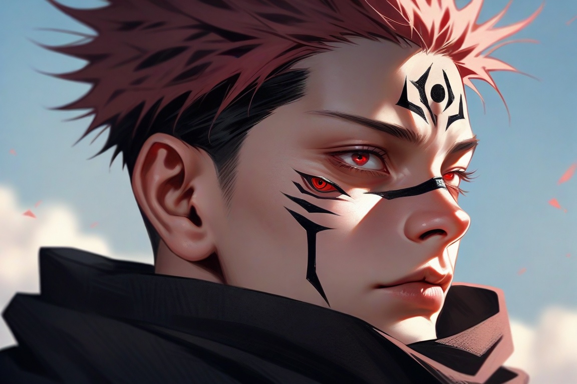semi realistic anime,  realistic,  ryoumen sukuna \(jujutsu kaisen\) on Tensor.Art