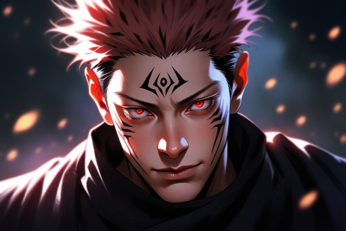 semi realistic anime,  realistic,  ryoumen sukuna \(jujutsu kaisen\) on Tensor.Art