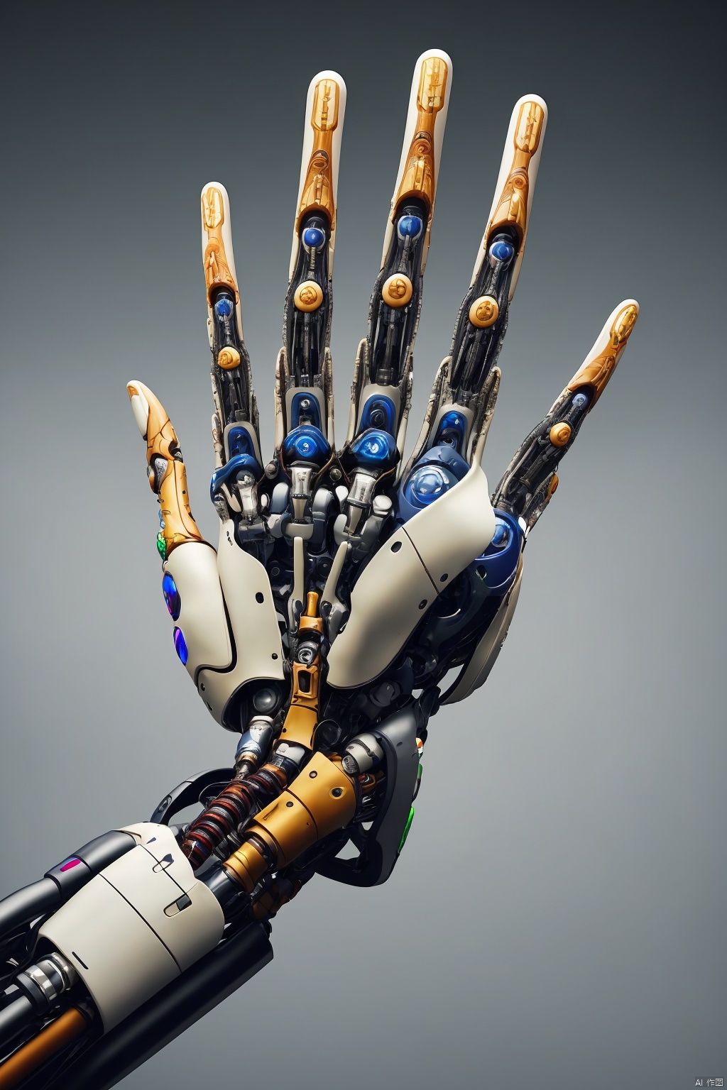  A robot hand, bionic human bone., A robotic prosthesis