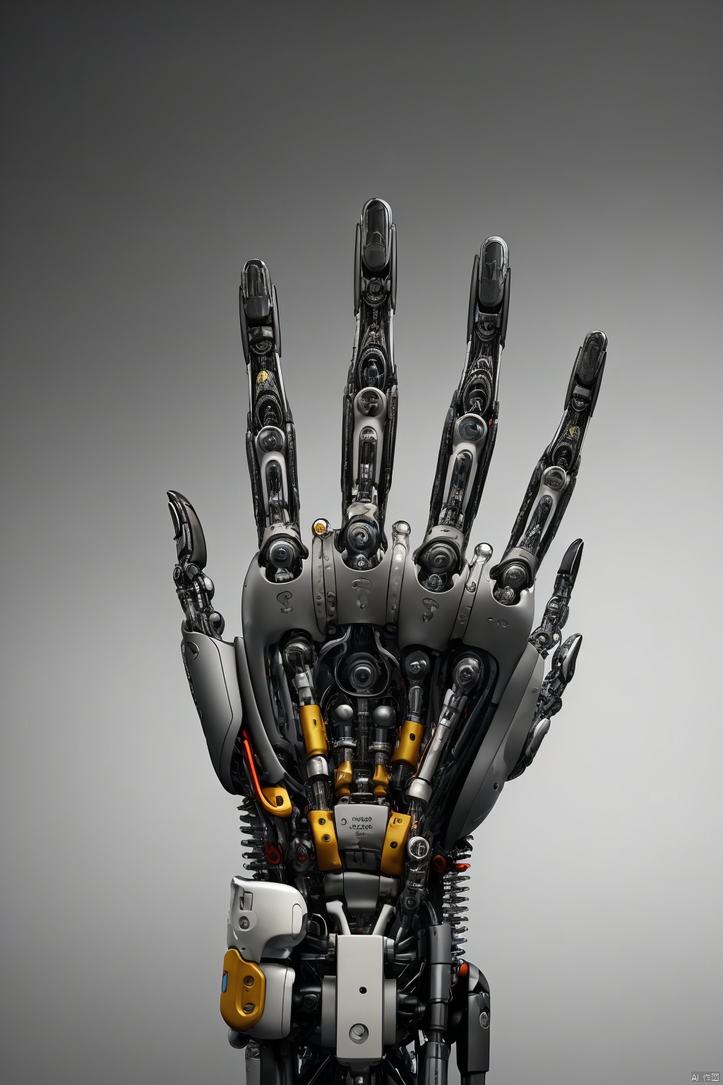  A robot hand, bionic human bone., A robotic prosthesis