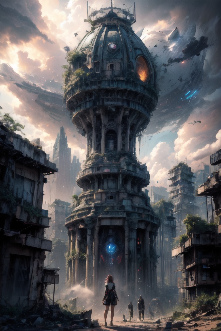 "In the midst of an ancient jungle,  amidst the ruins of an alien civilization,  the Stelar Girl stands as a lone guardian...