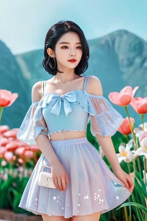 1girl ,  black hair,  random hairstyle on Tensor.Art