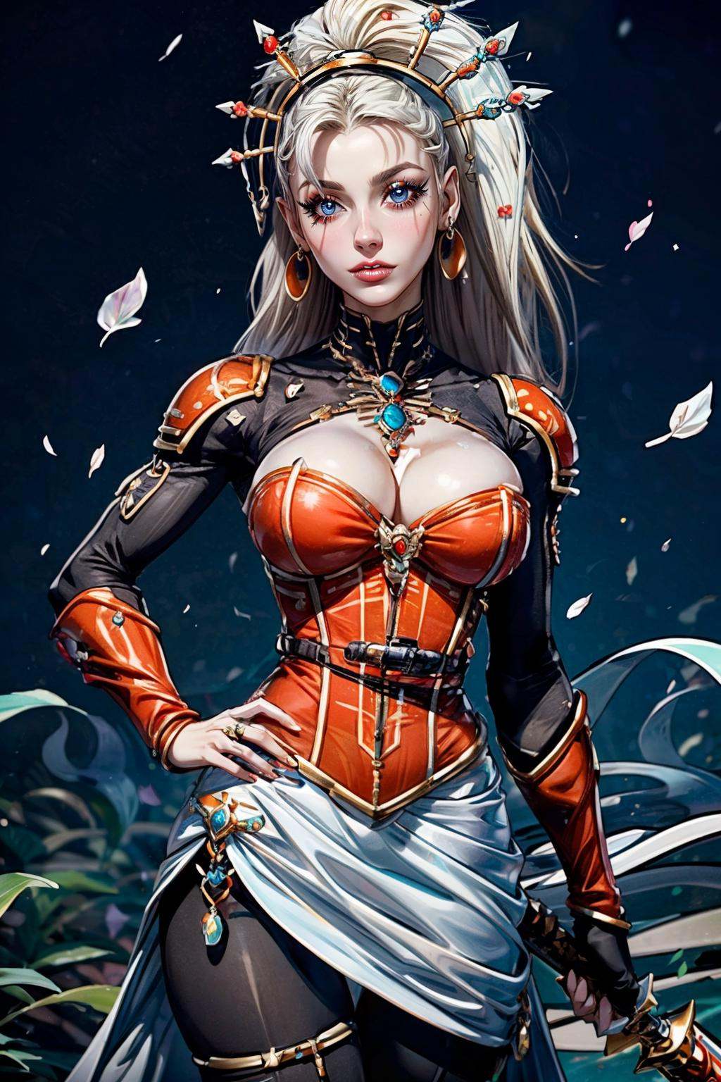 yvraine,  long hair,  jewelry on Tensor.Art