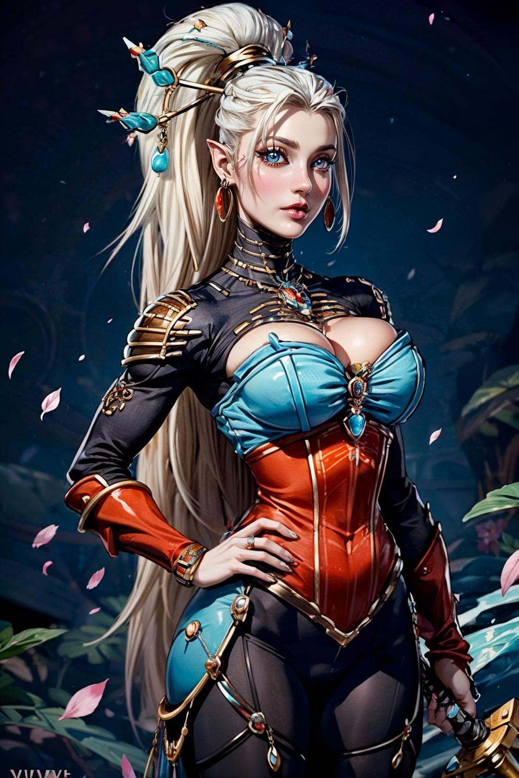 yvraine,  long hair,  jewelry on Tensor.Art
