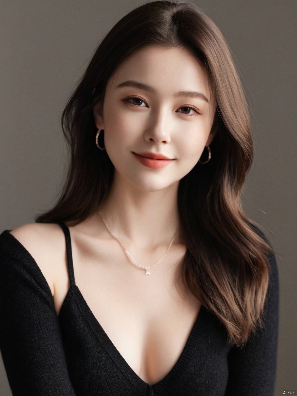 breathtaking instagram photo,  photo of 23 y.o Chloe in black sweater,  cleavage on Tensor.Art