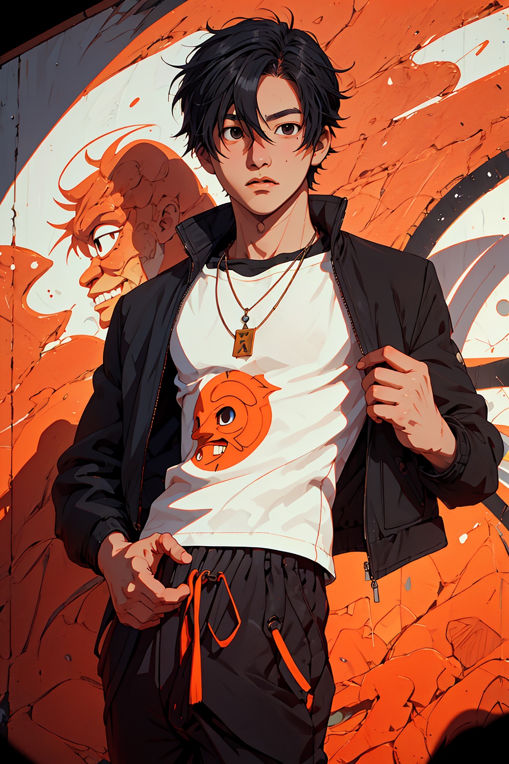 1boy,  Tsutomu Senkawa solo,  oil painting on Tensor.Art