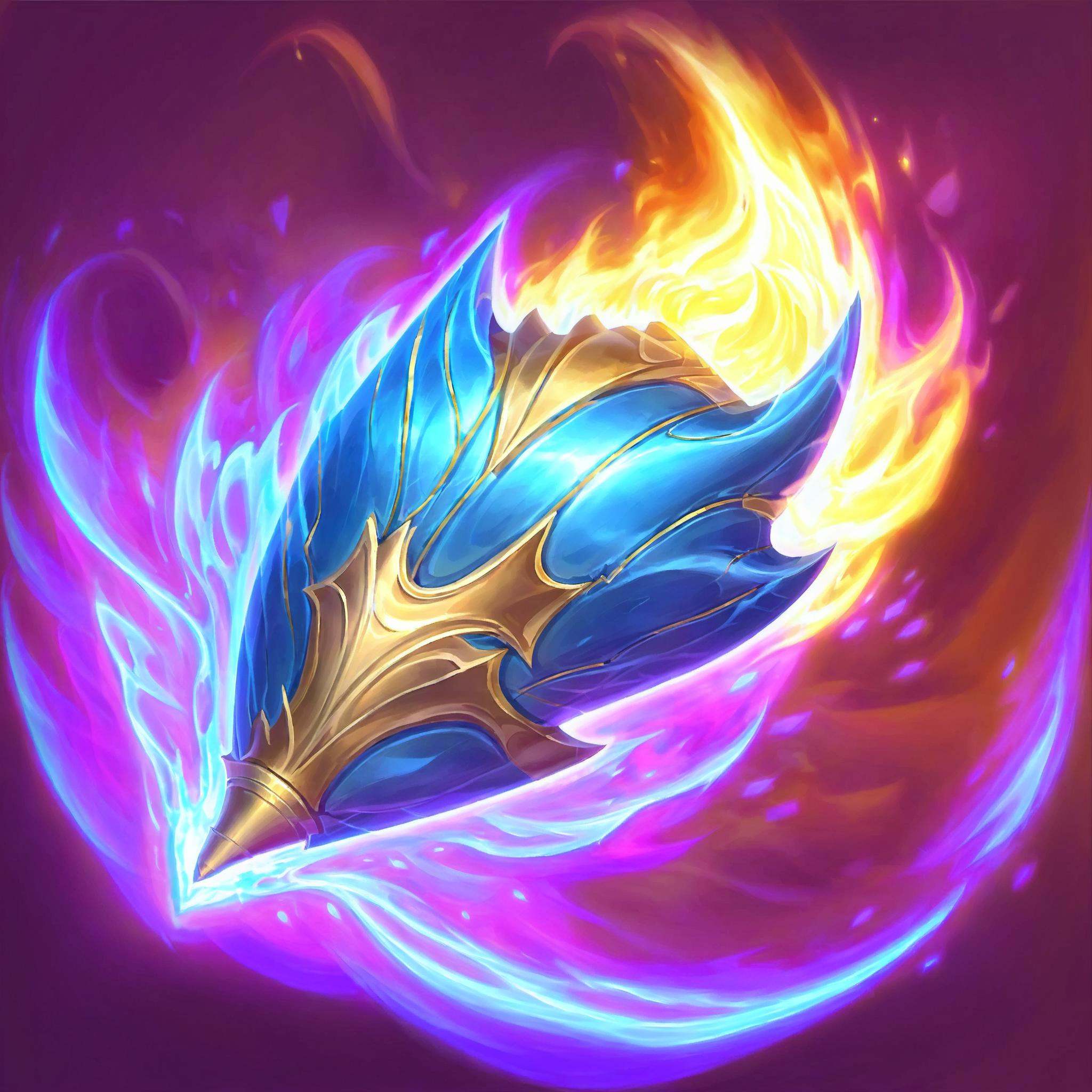 gmic_\(skillicon\),tx3 \(icon\),a blue shield with a glowing blue flame on it,Blue shield with sharp arcs on the sides,Blue series,blue fire,electricity,glowing,holographic interface,looking at viewer,<lora:gmic icon_skill icon:1>,