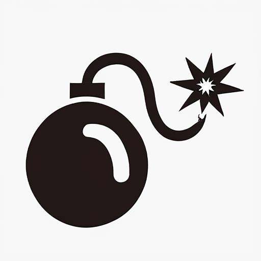 <lora:gmic_bptbv1-000014:1>,93icon\(93ic1\),a bomb with a burning fuse,solo,simple background,white background,monochrome,no humans,