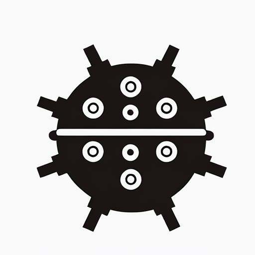 ((( White background, solid color background))),<lora:gmic_bptbv1-000014:1>,93icon\(93ic1\), black and white image of a mine, with a white background and a black outline, solo, looking at viewer, simple background, white background, standing, monochrome, full body, no humans, silhouette