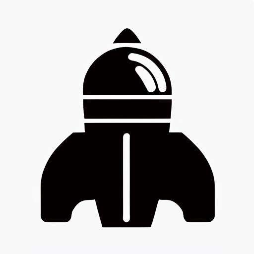 ((( White background, solid color background))),<lora:gmic_bptbv1-000014:1>,93icon\(93ic1\), a black and white icon of a rocket ship or ship with a long nose and a nose ring on the nose, solo, simple background, white background, monochrome, no humans, silhouette