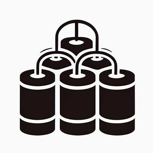 <lora:gmic_bptbv1-000014:1>,93icon\(93ic1\), a black and white image of a column of explosives with a lead on a white background, solo, simple background, white background, monochrome, no humans