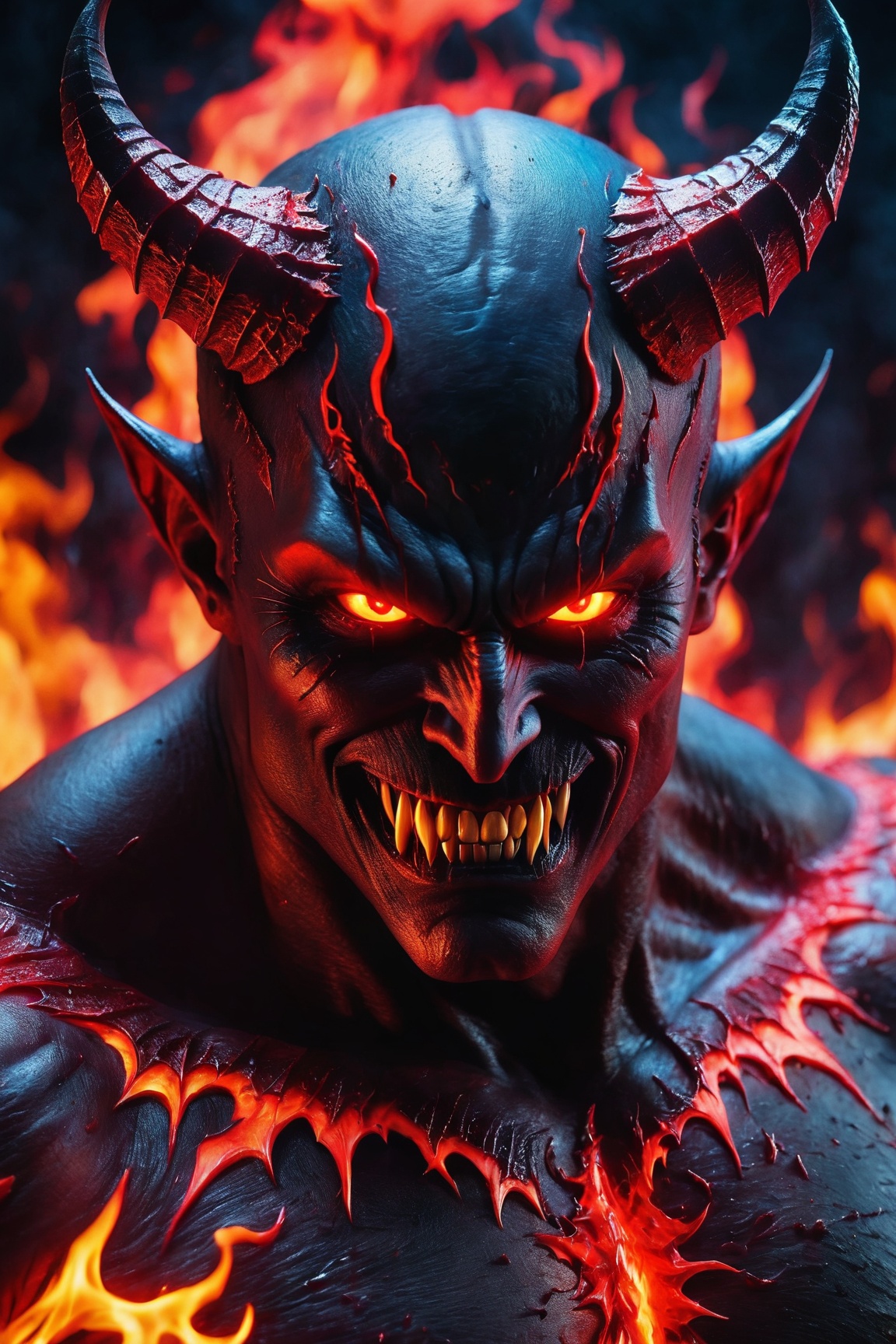 ultra-detailed,  dark devil,  red neon eyes on Tensor.Art