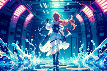 Ultra-high quality,Official art,laboratory equipment,chemical agent,Simple background,Fluid art,A girl,Turn your back to the audience,MihoHirano,officialart,unity8kwallpaper,ultradetailed,beautifulandaesthetic,masterpiece,bestquality,(fluid art:1.3),(Themostbeautifulformofchaos:1.2),(Detaileddetails:1.2),Fauvistdesign,(Flowingcolors:1.2),Vividcolors,(dynamicangle:1.2),flowing hair,colorfulcolors,msaibo,