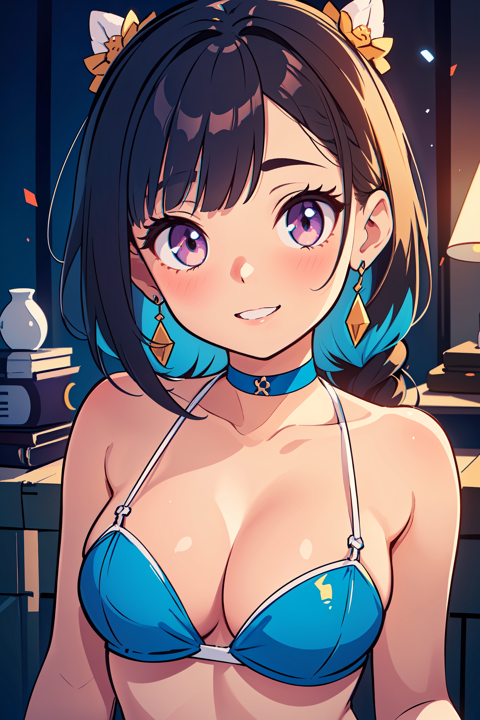 Exquisitely portraying her perfect face with soft,  cute smile,  flawless skin on Tensor.Art