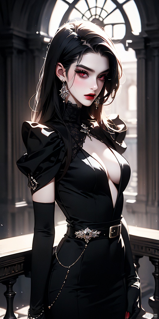 {very detailed light},{painting},{{very fine 8K CG wallpaper}}, (Premium, Best Quality, Art, Beauty and Aesthetics: 1.2),Castle,Vampire,1boy,solo, kula diamond, red eyes,gloves, belt, lips,gothic,cold attitude