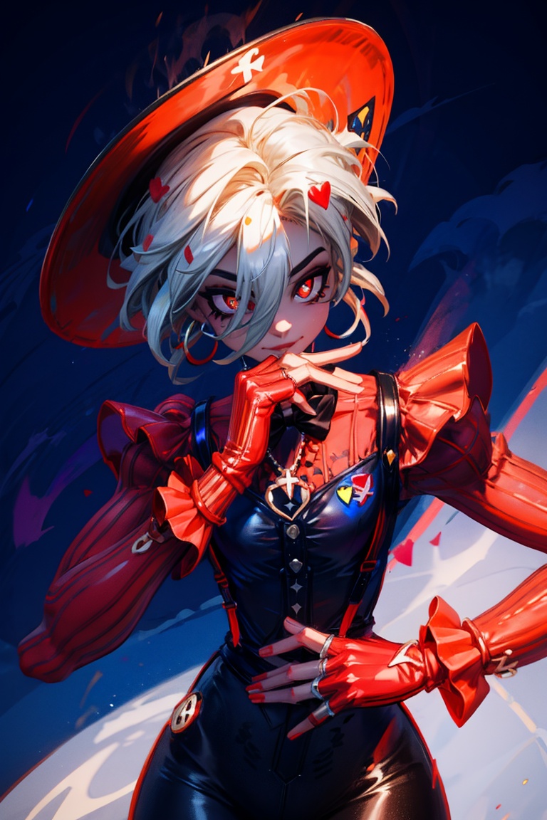 jonithescarletv2 blond hair,  red eyes,  symbol-shaped pupils on Tensor.Art