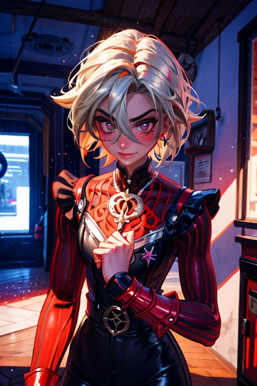 jonithescarletv2 blond hair,  short hair picture-perfect face,  blush on Tensor.Art