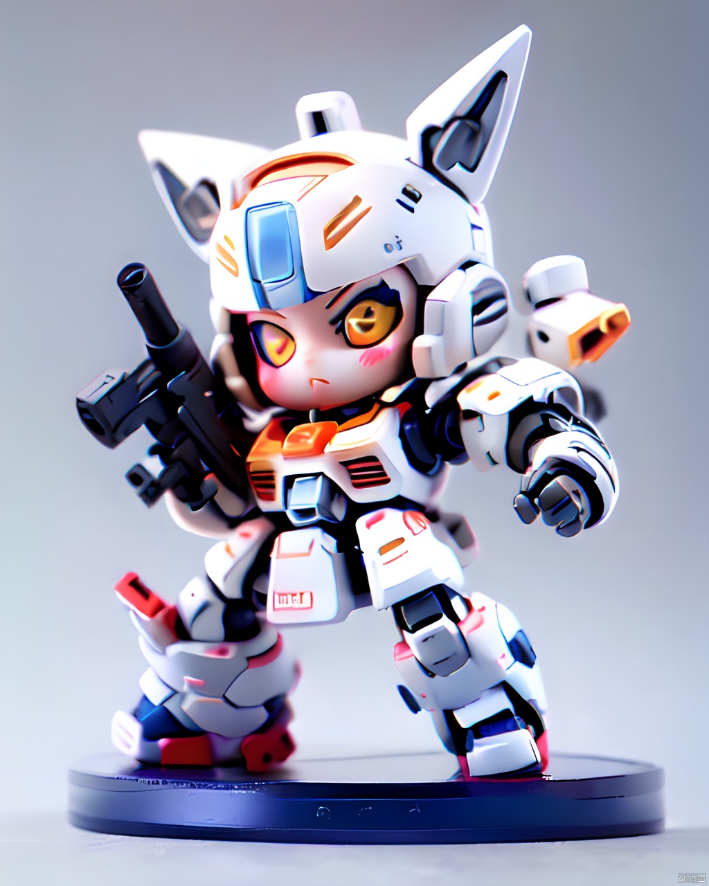  gdsj,robot,mecha,chibi,solo,no humans,weapon,v-fin,gun,holding,space,mobile suit,holding weapon,holding gun,beam rifle,clenched hand,science fiction,glowing,energy gun,glowingeyes,, ( figma:0.8)