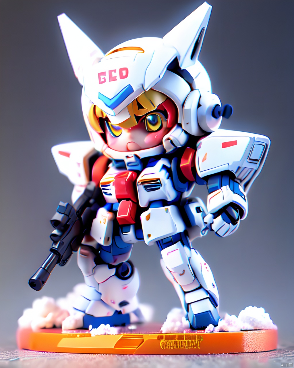 gdsj,robot,mecha,chibi,solo,no humans,weapon,v-fin,gun,holding,space,mobile suit,holding weapon,holding gun,beam rifle,clenched hand,science fiction,glowing,energy gun,glowingeyes,, ( figma:0.8)