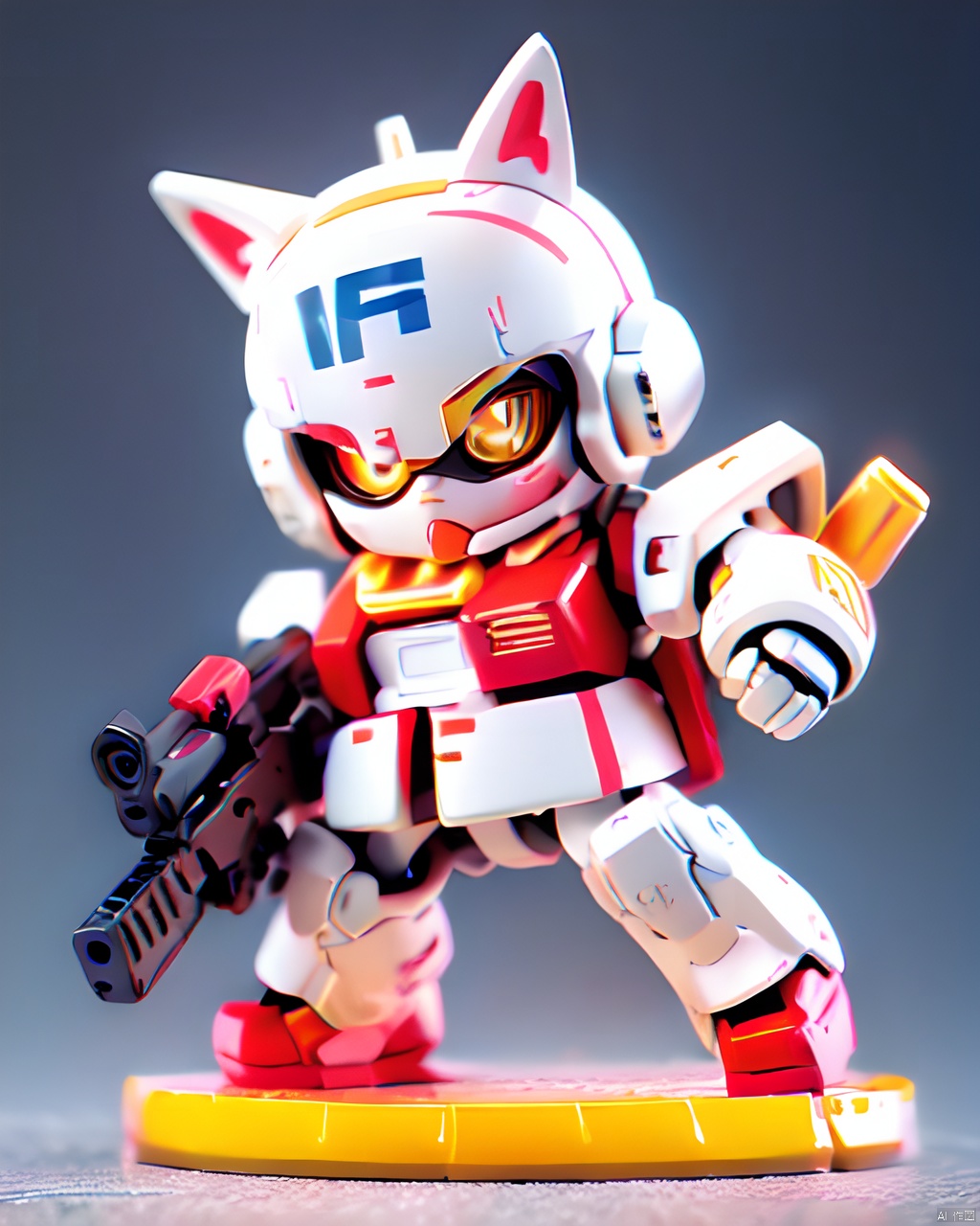  gdsj,robot,mecha,chibi,solo,no humans,weapon,v-fin,gun,holding,space,mobile suit,holding weapon,holding gun,beam rifle,clenched hand,science fiction,glowing,energy gun,glowingeyes,, ( figma:0.8)