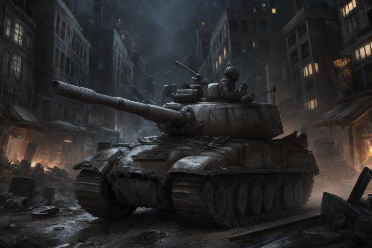 destroyed city street,  nighttime,  **** driving on Tensor.Art