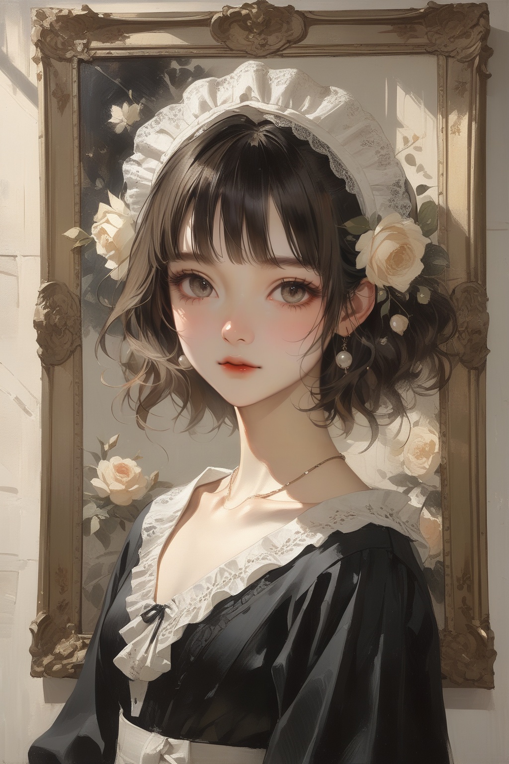  masterpiece, best quality, aesthetic, 1girl, oil painting \(medium\),