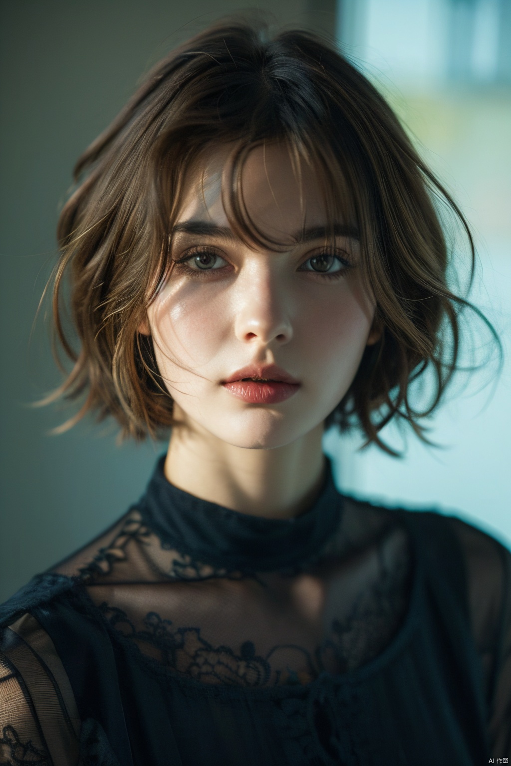 Best Quality, masterpiece, Ultra High Resolution, a girl, short hair, photography, portraits, realism, HD 16K,