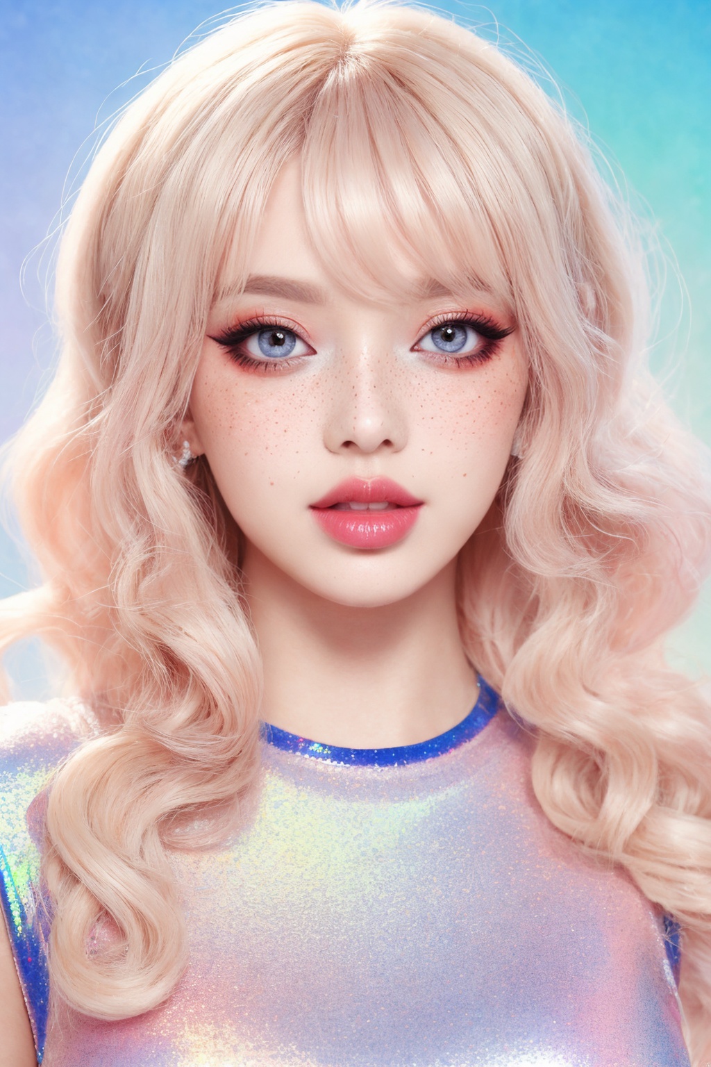 beautiful kawaii naughty girl,  hyper detailed,  cotton candy curly hair on Tensor.Art